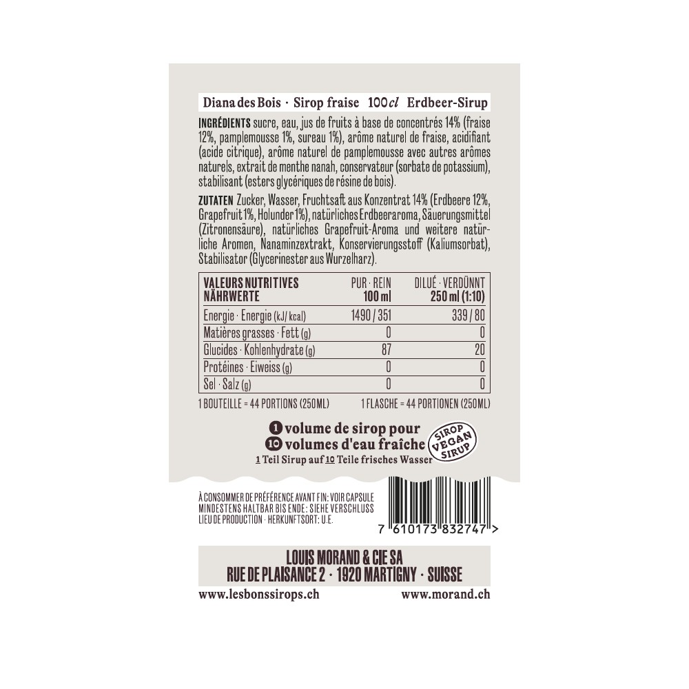 SIROP DIANA DES BOIS 100CL