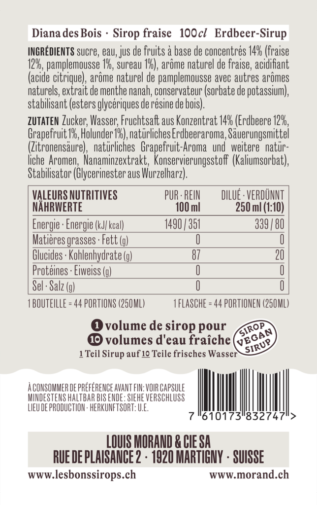 SIROP DIANA DES BOIS 100CL