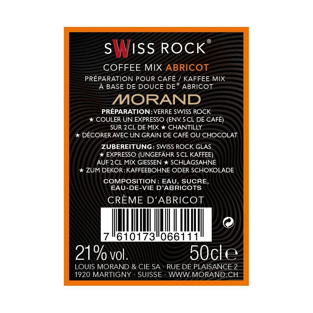 SWISS ROCK COFFEE MIX ABRICOT 21% 50CL