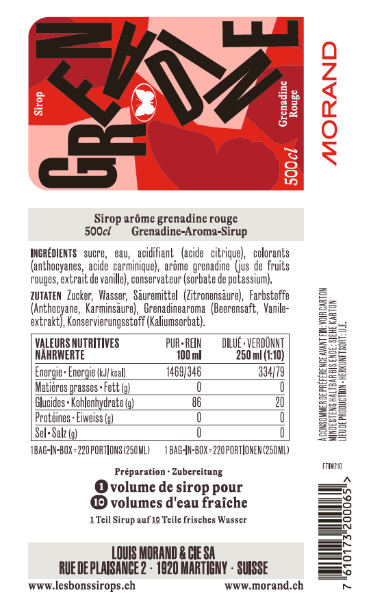 SIROP GRENADINE 5L BIB