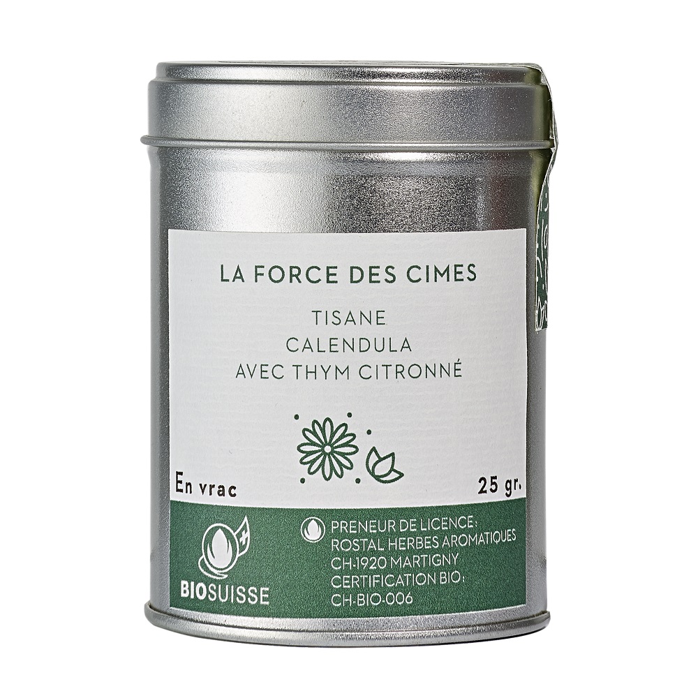 TISANE LA FORCE DES CIMES BOITE METAL 25G BIO BOURGEON SUISSE