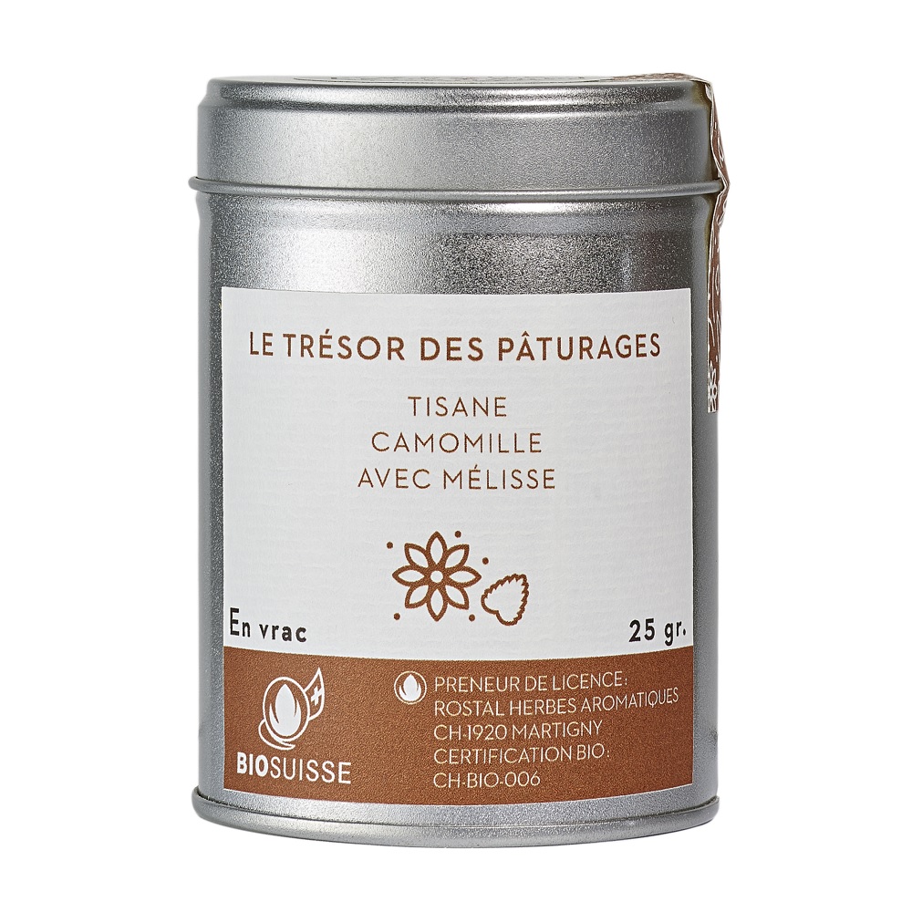 TISANE LE TRESOR DES PATURAGES BOITE METAL 25G BIO BOURGEON SUISSE