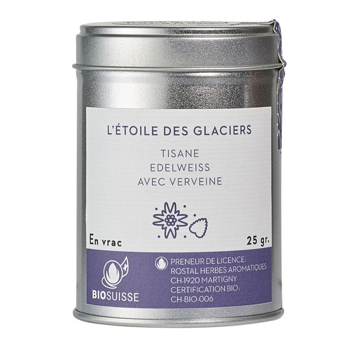 [570210] TISANE L'ETOILE DES GLACIERS  BOITE METAL 25G BIO BOURGEON SUISSE